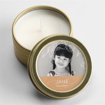 Bougie communion Illuminations personnalisable - 5 cm et 2,5 cm de hauteur - Monfairepart