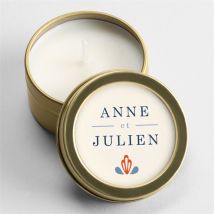 Bougie mariage So Vintage personnalisable - 5 cm et 2,5 cm de hauteur - Monfairepart
