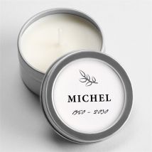 Bougie souvenir Son Roman personnalisable - 5 cm et 2,5 cm de hauteur - Monfairepart