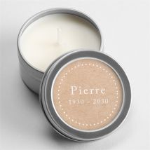 Bougie souvenir Souvenirs personnalisable - 5 cm et 2,5 cm de hauteur - Monfairepart