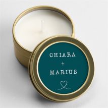 Bougie mariage Superposés personnalisable - 5 cm et 2,5 cm de hauteur - Monfairepart