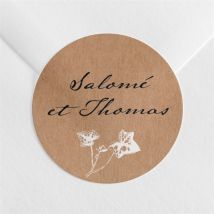 Sticker mariage Lierre grimpant personnalisable - Couleur Beige et Marron, Noir et Blanc/Kraft - 4 cm - Monfairepart