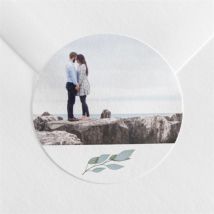 Sticker mariage A l'Unisson personnalisable - Couleur Vert/Bleu, Blanc et Gris - 4 cm - Monfairepart