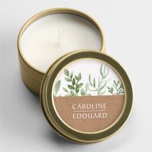 Bougie mariage Feuillage d'été personnalisable - 5 cm et 2,5 cm de hauteur - Monfairepart