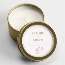 Bougie mariage Champêtre et Poésie personnalisable - 5 cm et 2,5 cm de hauteur - Monfairepart