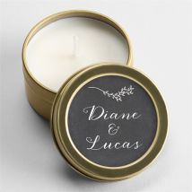 Bougie mariage Retro original personnalisable - 5 cm et 2,5 cm de hauteur - Monfairepart