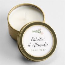 Bougie mariage Fraicheur d'été personnalisable - 5 cm et 2,5 cm de hauteur - Monfairepart