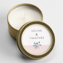Bougie mariage Guirlande de fleurs personnalisable - 5 cm et 2,5 cm de hauteur - Monfairepart