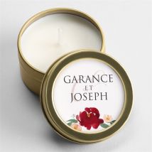 Bougie mariage Jolis coquelicots personnalisable - 5 cm, 2,5 cm de hauteur - Monfairepart