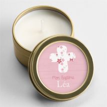 Bougie baptême Jolie composition personnalisable - 5 cm et 2,5 cm de hauteur - Monfairepart