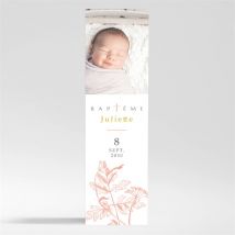 Signet baptême Motif gravure Magnet personnalisable - Couleur Rouge/Rose, Jaune et Beige, Blanc et Gris - 5,4 x 19,4 cm - Monfairepart