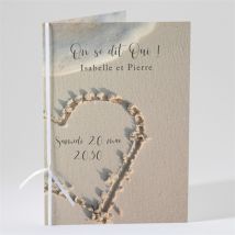 Livret de messe mariage Dans le Sable personnalisable - Couleur Beige - 15,2 x 21,5 cm - Monfairepart