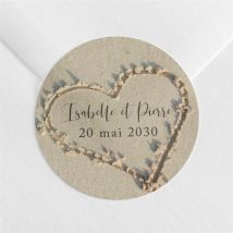 Sticker mariage Dans le Sable personnalisable - Couleur Beige - 4 cm - Monfairepart