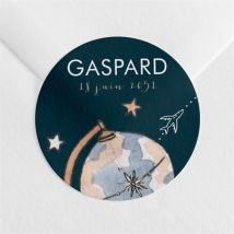 Sticker naissance Mon premier Passeport personnalisable - Couleur Bleu - 4 cm - Monfairepart