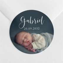 Sticker naissance Notre Bijou personnalisable - Couleur Vert/Bleu, Noir et Blanc/Noir et Blanc et Gris - 4 cm - Monfairepart
