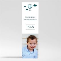 Signet communion Jolis petits symboles magnet personnalisable - Couleur Vert, Bleu et Blanc - 5,4 x 19,4 cm - Monfairepart