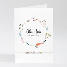 Menu mariage Art Champêtre bracelet - 10 x 14,5 cm - Monfairepart
