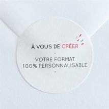 Sticker communion Vierge diamètre 4 cm personnalisable - Couleur Blanc - 4 cm - Monfairepart