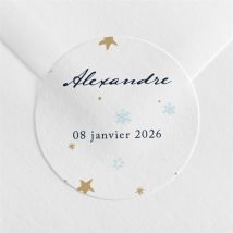 Sticker naissance Étoile personnalisable - Couleur Blanc - 4 cm - Monfairepart