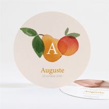 Faire-part naissance Cocktail fruité personnalisable - Couleur Rouge/Vert, Jaune et Orange, Beige et Blanc - 13,5 cm - Monfairepart