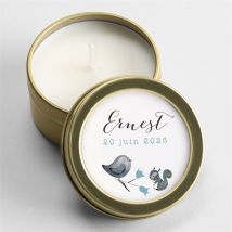 Bougie naissance Dans sa couronne personnalisable - 5 cm et 2,5 cm de hauteur - Monfairepart