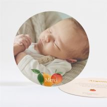 Remerciement naissance Cocktail fruité personnalisable - Couleur Rouge/Vert, Jaune et Orange, Beige et Blanc - 13,5 cm - Monfairepart