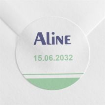 Sticker communion Venez l'entourer! personnalisable - Couleur Vert - 4 cm - Monfairepart