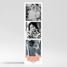 Remerciement communion Invitation Photomaton magnet personnalisable - Couleur Rose - 5,4 x 19,4 cm - Monfairepart