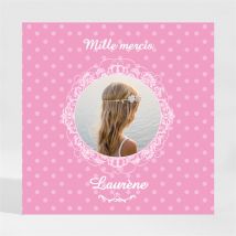 Remerciement communion Mon cadre rose magnet personnalisable - Couleur Rose - 9,5 x 9,5 cm - Monfairepart