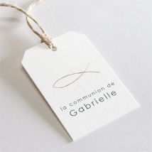 Etiquette communion Jour Sacré personnalisable - Couleur Blanc - 4 x 6 cm - Monfairepart