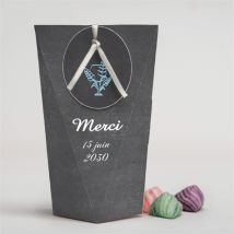 Boîte surprise communion Coupe et épis de blé personnalisable - boîte de 4 x 4 cm d'épaisseur et 11 cm de hauteur - Monfairepart