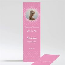 Signet communion Mon cadre rose personnalisable - Couleur Rose - 5,4 x 19,4 cm - Monfairepart