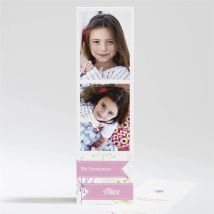 Signet communion Mon annonce photo personnalisable - Couleur Rose - 5,4 x 19,4 cm - Monfairepart