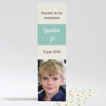 Signet communion Jolie fête personnalisable - Couleur Vert/Jaune - 5,4 x 19,4 cm - Monfairepart