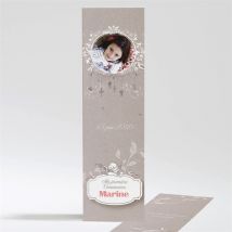 Signet communion Jolie annonce personnalisable - Couleur Beige et Gris - 5,4 x 19,4 cm - Monfairepart