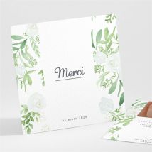Remerciement communion Ornements personnalisable - Couleur Vert et Blanc - 9,5 x 9,5 cm - Monfairepart