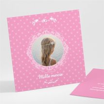 Remerciement communion Mon cadre rose personnalisable - Couleur Rose - 9,5 x 9,5 cm - Monfairepart