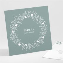 Remerciement communion Gaufrage Émeraude personnalisable - Couleur Vert et Blanc - 9,5 x 9,5 cm - Monfairepart