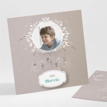 Remerciement communion Pendentifs personnalisable - Couleur Beige - 9,5 x 9,5 cm - Monfairepart