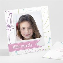 Remerciement communion Mon annonce photo personnalisable - Couleur Rose - 9,5 x 9,5 cm - Monfairepart