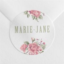 Sticker naissance Champêtre nature personnalisable - Couleur Rose - 4 cm - Monfairepart