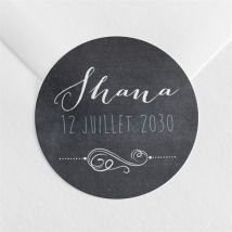 Sticker naissance Ardoise et pictogrammes