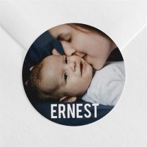 Sticker naissance Horizon personnalisable - Couleur Blanc - 4 cm - Monfairepart