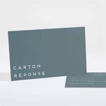 Carton réponse mariage Confiance personnalisable - Couleur Vert/Bleu, Blanc et Gris - 13,5 x 8,5 cm - Monfairepart