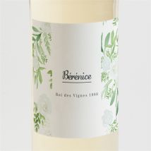 Etiquette de bouteille communion Ornements personnalisable - Couleur Vert et Blanc - 9,5 x 9,5 cm - Monfairepart