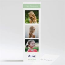 Signet communion Venez l'entourer! personnalisable - Couleur Vert et Blanc - 5,4 x 19,4 cm - Monfairepart