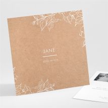 Remerciement communion Illuminations personnalisable - Couleur Marron et Blanc/Kraft - 9,5 x 9,5 cm - Monfairepart