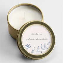Bougie naissance Tendre Poésie personnalisable - 5 cm et 2,5 cm de hauteur - Monfairepart