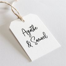 Etiquette mariage Juste Nous personnalisable - Couleur Noir et Blanc/Noir et Blanc et Multicolore - 4 x 6 cm - Monfairepart