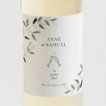 Etiquette de bouteille mariage La Belle Histoire personnalisable - Couleur Vert et Noir, Blanc et Blanc - 9,5 x 9,5 cm - Monfairepart